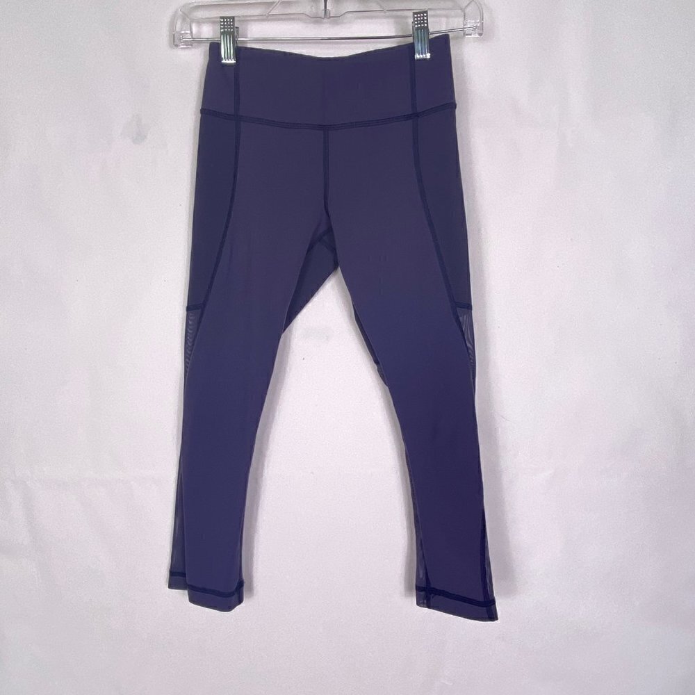 RARE Lululemon Mesh Leg Crop Purple 2 - Picture 4 of 8